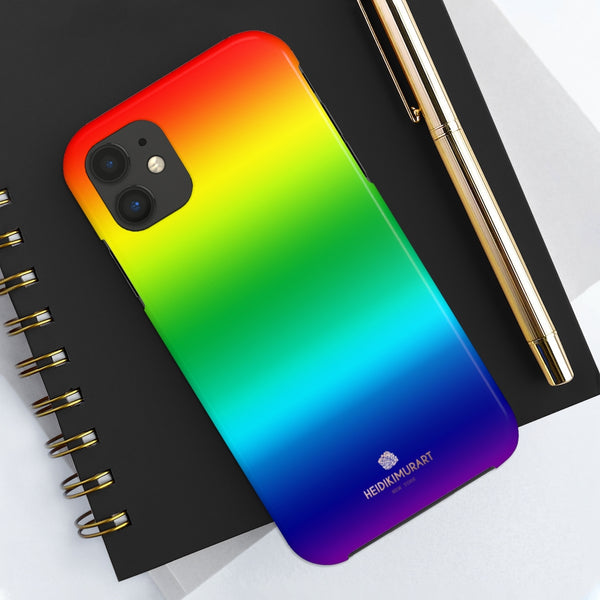 Rainbow Gay Pride iPhone Case, Designer Case Mate Tough Samsung Galaxy Phone Cases-Phone Case-Printify-Heidi Kimura Art LLC