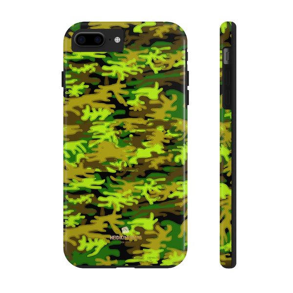 Black Green Camo iPhone Case, Case Mate Tough Samsung Galaxy Phone Cases-Phone Case-Printify-iPhone 7 Plus, iPhone 8 Plus Tough-Heidi Kimura Art LLC