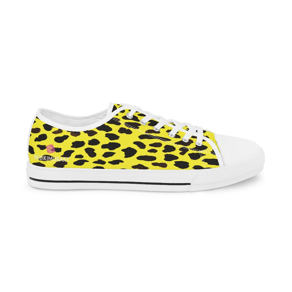 Yellow Leopard Men's Tennis Shoes, Animal Print Leopard Animal Print Best Breathable Designer Men's Low Top Canvas Fashion Sneakers With Durable Rubber Outsoles and Shock-Absorbing Layer and Memory Foam Insoles (US Size: 5-14)