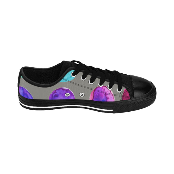 Colorful Abstract Polka Dots Print Designer Women's Low Top Sneakers (US Size: 6-12)-Women's Low Top Sneakers-Heidi Kimura Art LLC