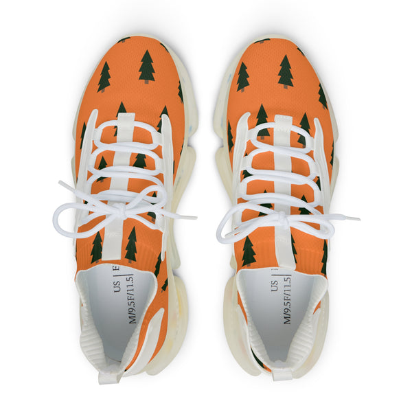 Orange Green Pine Men's Shoes, Christmas Trees Best Comfy Men's Mesh Sports Sneakers