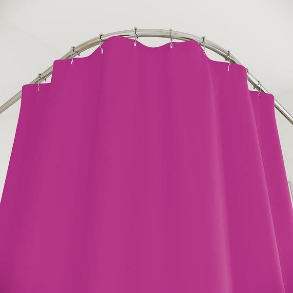 Hot Pink Polyester Shower Curtain, Modern Minimalist Solid Color Print 71" × 74" Modern Kids or Adults Colorful Best Premium Quality American Style One-Sided Luxury Durable Stylish Unique Interior Bathroom Shower Curtains - Printed in USA