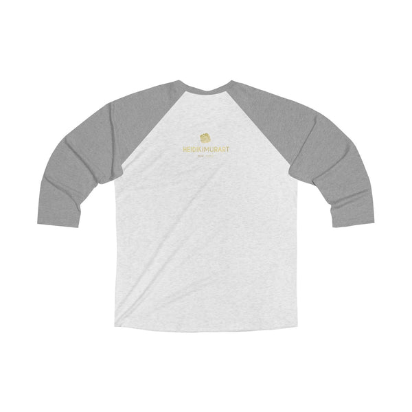Motivational Unisex Tee, Tri-Blend 3/4 Raglan T-Shirt With Inspirational Quote -Made in USA-Long-sleeve-Heidi Kimura Art LLC
