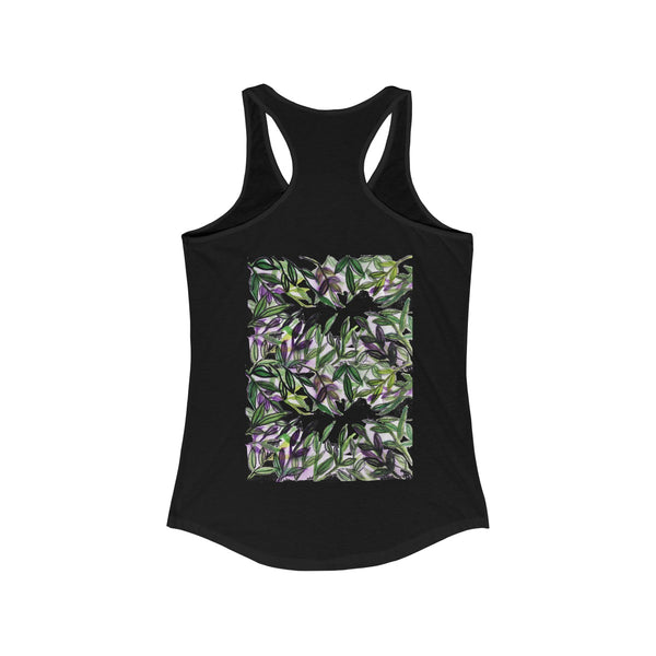 Tropical Leaves Vacation Floral Women's Ideal Racerback Tank - Made in the U.S.A.-Tank Top-Heidi Kimura Art LLC