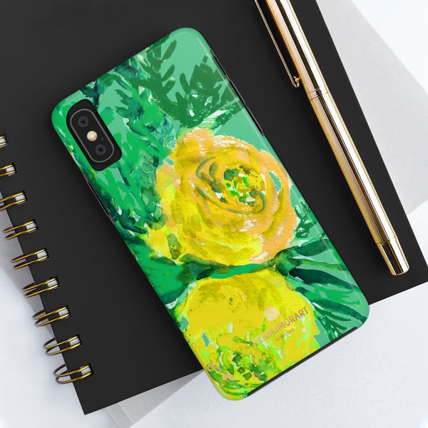 Yellow Rose Phone Case, Floral Print Case Mate Tough Phone Cases-Made in USA - Heidikimurart Limited 