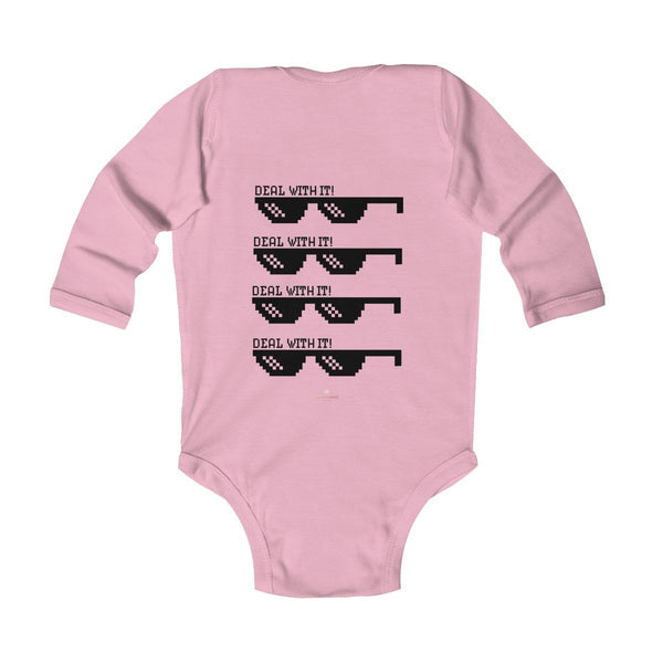 Funny "Deal With It" Cute Baby Boy/Girls Infant Kids Long Sleeve Bodysuit -Made in USA-Infant Long Sleeve Bodysuit-Heidi Kimura Art LLC