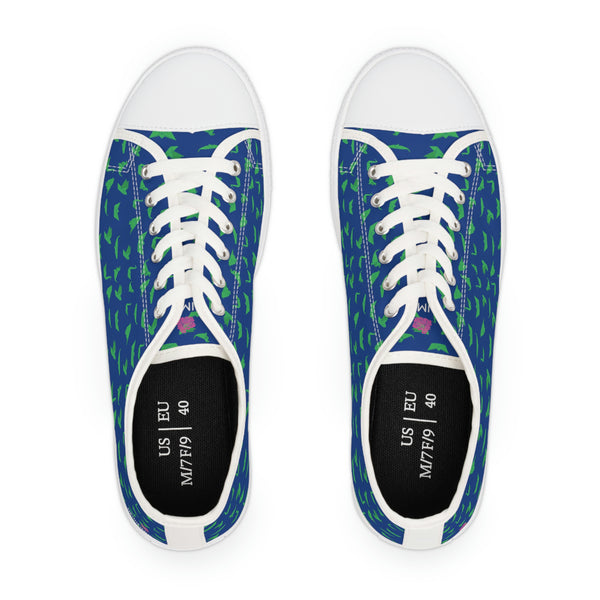 Blue Green Cranes Ladies' Sneakers, Women's Low Top Sneakers Best Quality Women's Canvas Sneakers (US Size: 5.5-12)