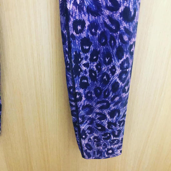 Purple Leopard Men's Leggings, Animal Print Meggings Compression Tights-Made in USA/EU