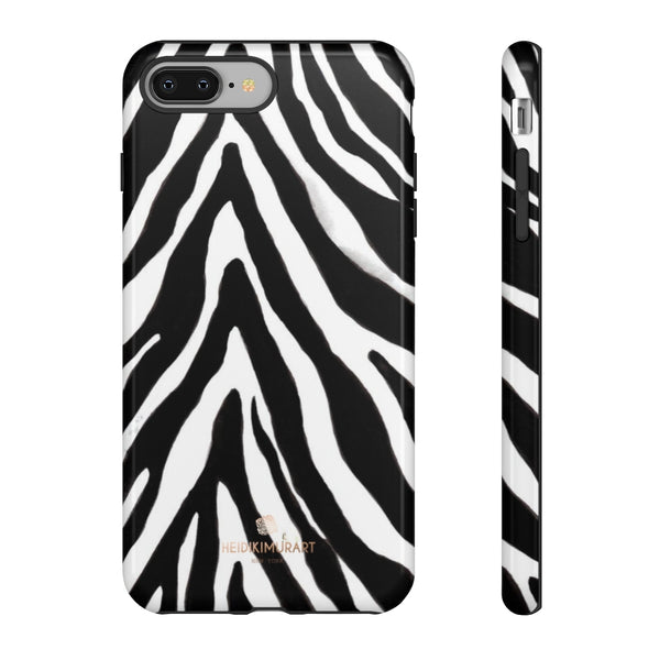Zebra Stripe Phone Case, Animal Print Tough Designer Phone Case -Made in USA-Phone Case-Printify-iPhone 8 Plus-Glossy-Heidi Kimura Art LLC