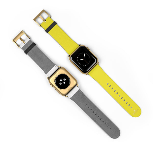 Yellow Solid Color 38mm/42mm Watch Band Strap For Apple Watches- Made in USA-Watch Band-Heidi Kimura Art LLC
