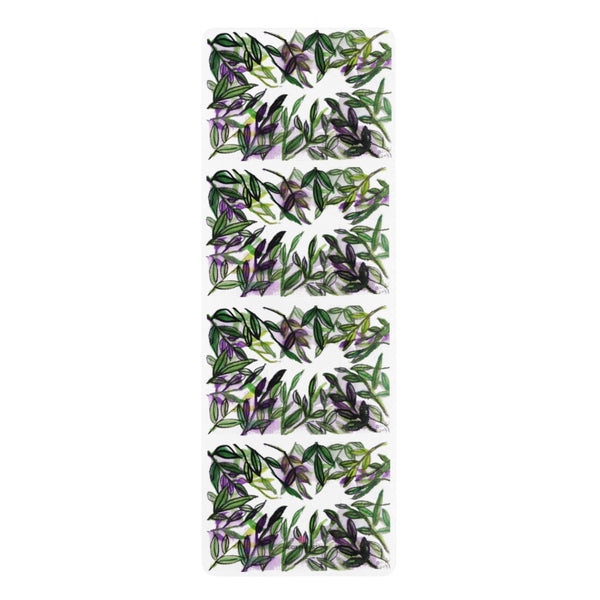 Tropical Leaf Rubber Yoga Mat - Printed in USA (Size: 24” x 68”)