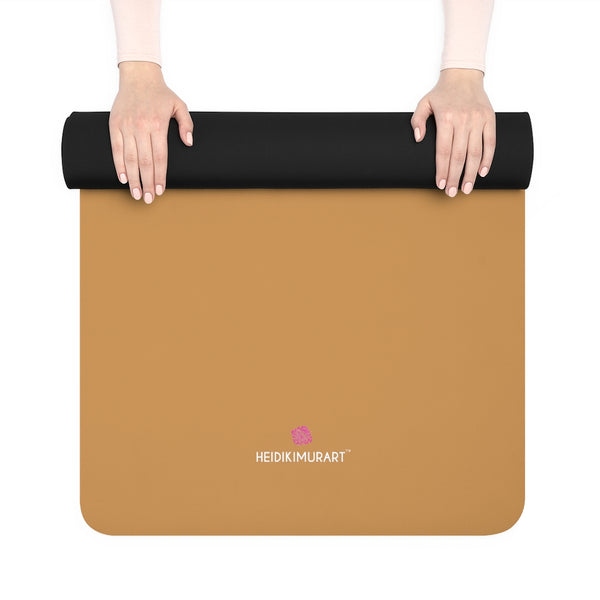 Beige Brown Rubber Yoga Mat - Printed in USA (Size: 24” x 68”)