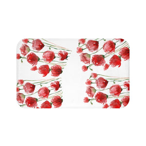 Red Red Poppy Flower Best Premium Quality Designer Bath Mat -Print in the USA-Bath Mat-Large 34x21-Heidi Kimura Art LLC