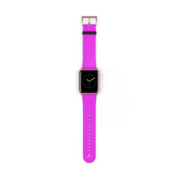 Hot Pink Solid Color Solid Color 38mm/42mm Watch Band For Apple Watches- Made in USA-Watch Band-42 mm-Rose Gold Matte-Heidi Kimura Art LLC