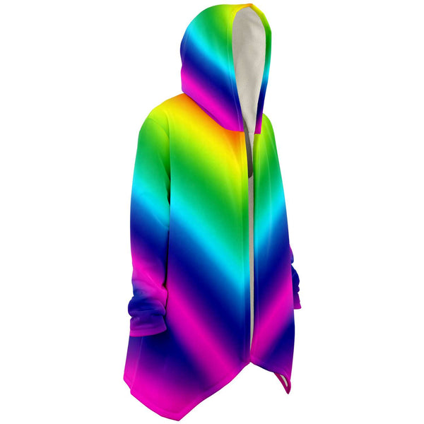 Rainbow Ombre Microfiber Fleece Jacket-Microfleece Cloak - AOP-Subliminator-Heidi Kimura Art LLC