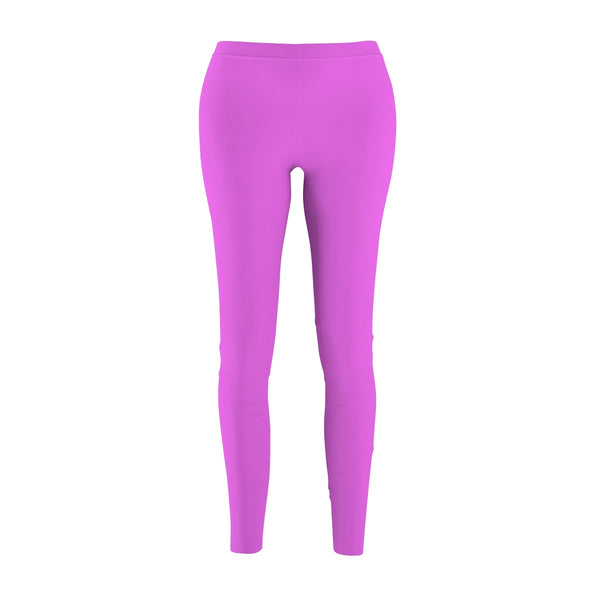 Hot Pink Women's Casual Leggings, Solid Color Print Premium Running Tights-Made in USA-Casual Leggings-M-Heidi Kimura Art LLC