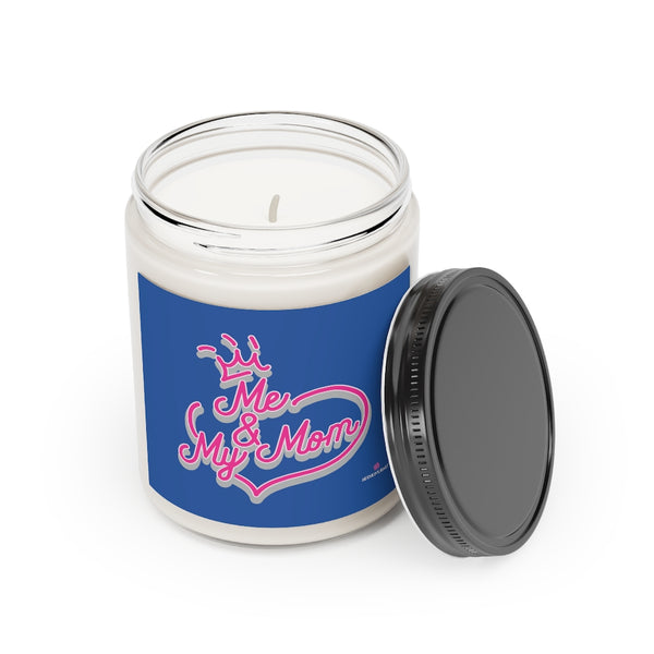 Blue Mom Soy Wax Candle, 9oz Best Vanilla or Cinnamon Stick Candle In A Glass Container For Mothers - Made in the USA