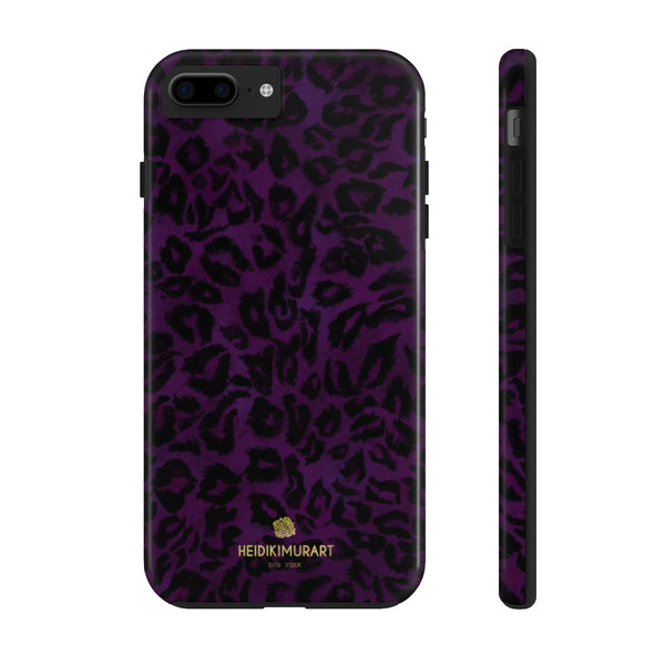 Purple Leopard Print Phone Case, Animal Print Case Mate Tough Phone Cases-Made in USA - Heidikimurart Limited 