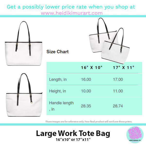 Horizontal Stripes Best Tote Bag, 17"x11"/ 16"x10" Designer Striped PU Leather Shoulder Hand Bag
