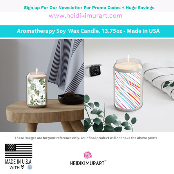 Aromatherapy Vegan Candle 13.75 oz, Large Size Hand-Poured Vegan Soy Coconut Wax 50-60 hr Long Burning Natural Non-Toxic Scented Candles In A Glass Vessel With A Green Leopard Animal Print Label- Made in USA