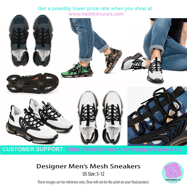 Green Zebra Print Men's Shoes, Best Comfy Animal Print Men's Mesh Sports Sneakers Shoes (US Size: 5-12)