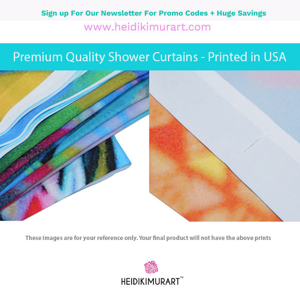Black Plaid Polyester Shower Curtain, 71" × 74" Modern Bathroom Shower Curtains-Printed in USA