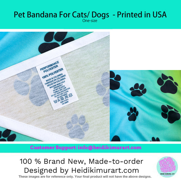 Blue Pet Bandana, Designer Pet Accessories For Indoor/ Outdoor Dogs or Cats - Printed in USA For Cat/ Dog Dads and Mom Pet Owners, Dog Birthday Bandana, Small Dog Bandana, Best Dog Bandanas, Unique Dog Bandanas 
