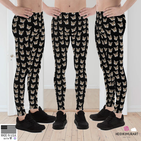 Black Cat Print Men's Leggings, Black Peanut Meow Calico Cat Print Sexy Meggings Men's Workout Gym Tights Leggings, Men's Compression Rave Sexy Tights Pants - Made in USA/ EU (US Size: XS-3XL) Calico Cat Clothing, Men's Calico Cat Men's Leggings, Cat Print Men's Leggings, Cat Print Leggings, Cat Running Tights, Pants With Cats On Them, Rave Leggings, Cat Meggings
