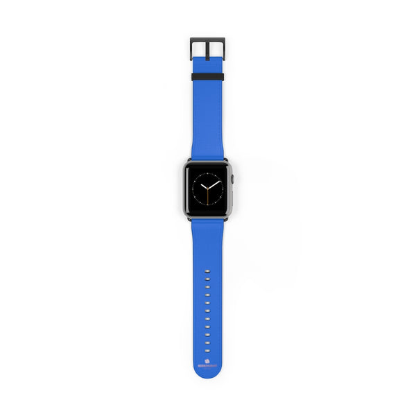 Blue Solid Color 38mm/42mm Watch Band Strap For Apple Watches- Made in USA-Watch Band-42 mm-Black Matte-Heidi Kimura Art LLC