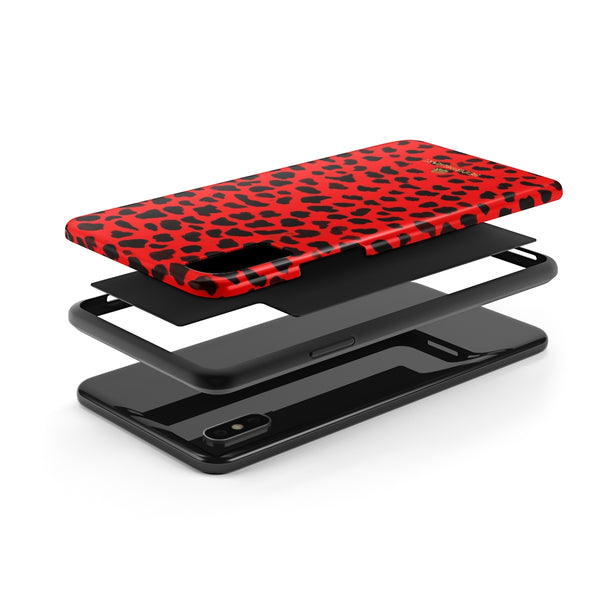 Red Cheetah Print Phone Case, Animal Print Case Mate Tough Phone Cases-Made in USA - Heidikimurart Limited 