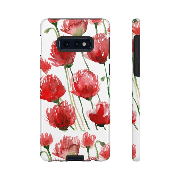 Red Tulips Floral Tough Cases, Roses Flower Print Best Designer Phone Case-Made in USA-Phone Case-Printify-Samsung Galaxy S10E-Glossy-Heidi Kimura Art LLC