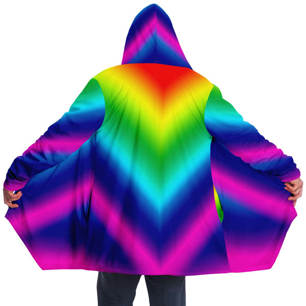 Rainbow Colorful Adult Long Cloak-Microfleece Cloak - AOP-Subliminator-Heidi Kimura Art LLC