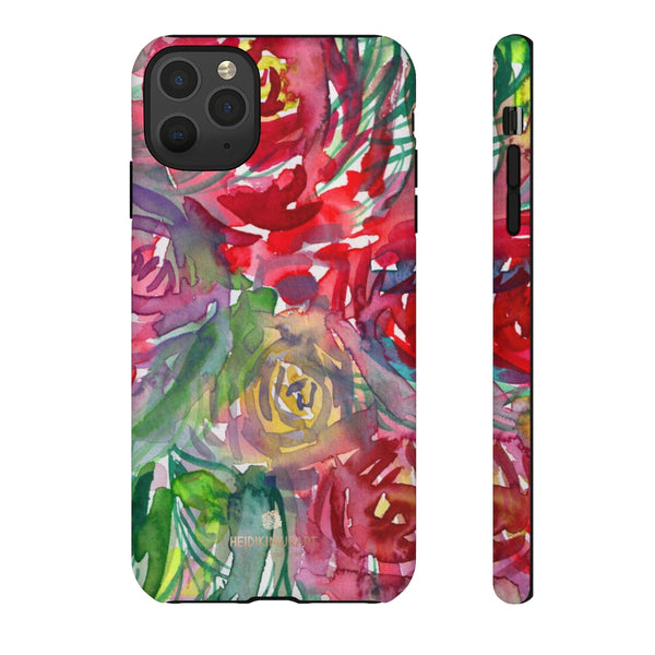 Red Roses Phone Case, Floral Print Tough Designer Phone Case -Made in USA-Phone Case-Printify-iPhone 11 Pro Max-Matte-Heidi Kimura Art LLC