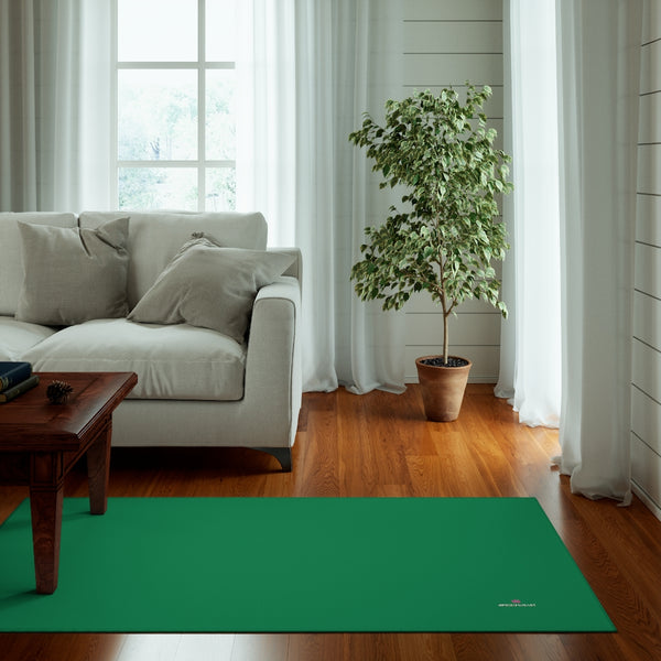 Dark Green Color Dornier Rug, Solid Color Green Best Designer Woven Skid-Resistant Indoor Carpet - Printed in USA  (Size: 20"x32", 35"×63", 63"×84")