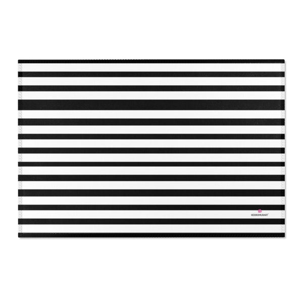 Black Striped Designer Area Rugs