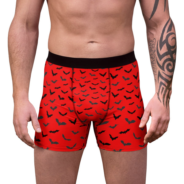 Passionate Red Hot Sexy Flying Bats Designer Gay Men's Fetish Boxer Briefs(US Size: XS-3XL)-Men's Underwear-Heidi Kimura Art LLC