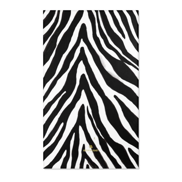 Deluxe White Black Zebra Animal Print Designer 24x36, 36x60, 48x72 inches Area Rugs-Area Rug-36" x 60"-Heidi Kimura Art LLC