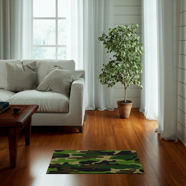 Green Camo Print Dornier Rug