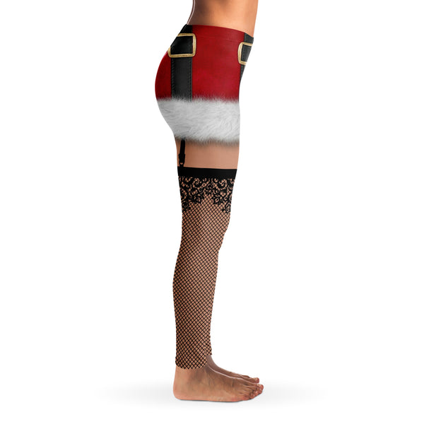 Funny Santa Girl Leggings-Leggings - AOP-Subliminator-Heidi Kimura Art LLC