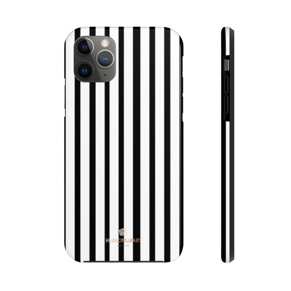 Black Vertical Striped iPhone Case, Designer Case Mate Tough Samsung Galaxy Phone Cases-Phone Case-Printify-iPhone 11 Pro Max-Heidi Kimura Art LLC