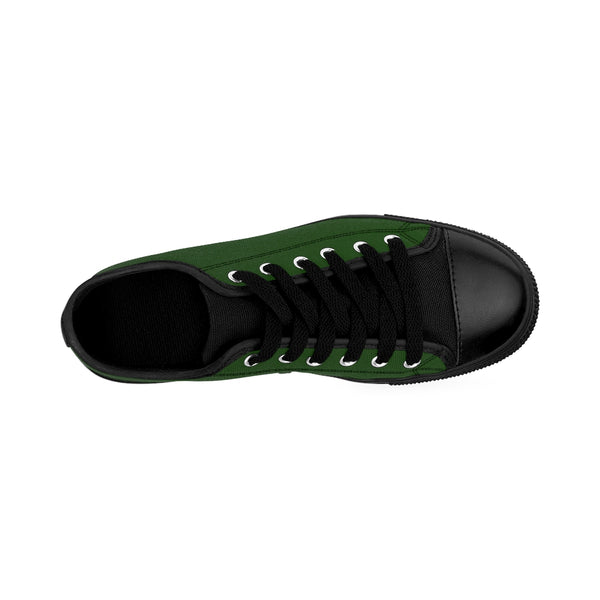 Seattle Emerald Green Solid Color Men's Low Top Sneakers Running Tennis Shoes-Men's Low Top Sneakers-Heidi Kimura Art LLC