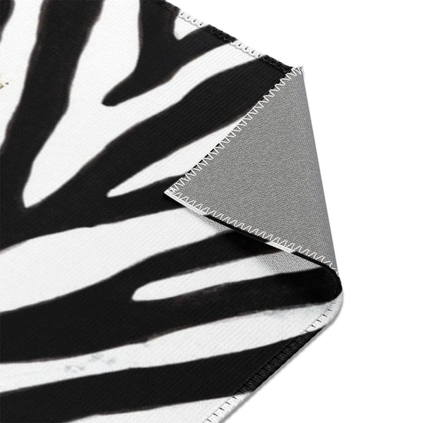 Zebra Striped Area Rugs, White Black Zebra Animal Print Designer 24x36, 36x60, 48x72 inches Area Rugs