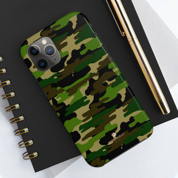 Classic Green Camo iPhone Case, Case Mate Tough Samsung Galaxy Phone Cases-Phone Case-Printify-Heidi Kimura Art LLC Classic Green Camo iPhone Case, Camouflage Army Military Print Sexy Modern Designer Case Mate Tough Phone Case For iPhones and Samsung Galaxy Devices-Printed in USA