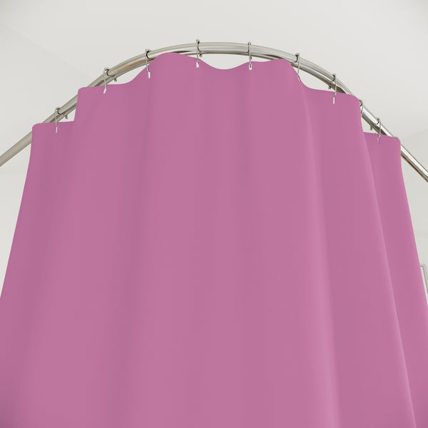 Light Pink Polyester Shower Curtain, Modern Minimalist Solid Color Print 71" × 74" Modern Kids or Adults Colorful Best Premium Quality American Style One-Sided Luxury Durable Stylish Unique Interior Bathroom Shower Curtains - Printed in USA