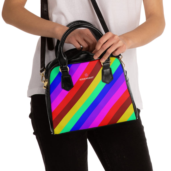 Rainbow Stripes Shoulder Handbag