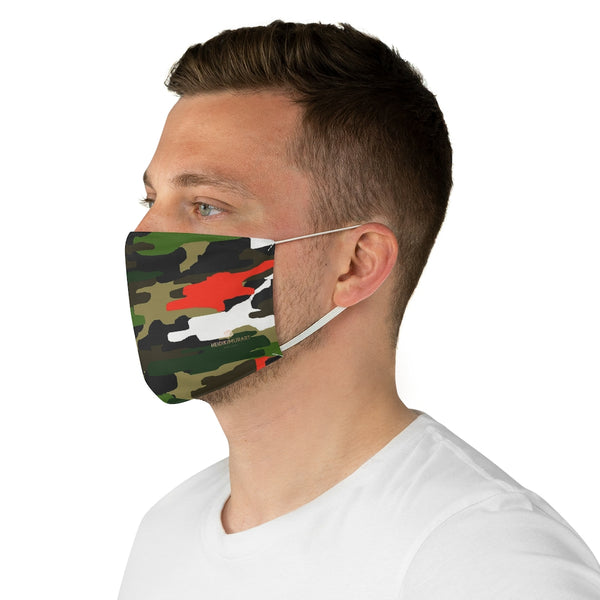 Green Red Camouflage Print Face Mask, Adult Military Style Modern Fabric Face Mask-Made in USA-Accessories-Printify-One size-Heidi Kimura Art LLC Green Camouflage Print Face Mask, Adult Military Style Designer Fashion Face Mask For Men/ Women, Designer Premium Quality Modern Polyester Fashion 7.25" x 4.63" Fabric Non-Medical Reusable Washable Chic One-Size Face Mask With 2 Layers For Adults With Elastic Loops-Made in USA
