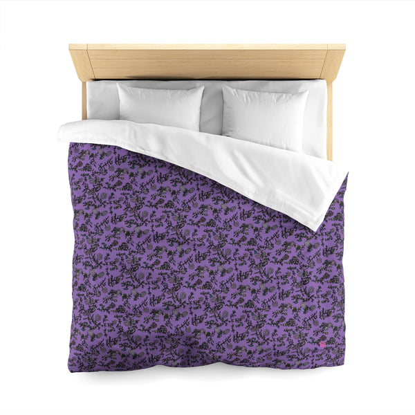 Purple Floral Microfiber Duvet Cover