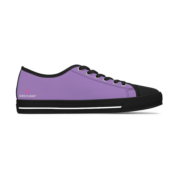 Light Purple Color Ladies' Sneakers, Solid Purple Color Modern Minimalist Basic Essential Women's Low Top Sneakers Tennis Shoes, Canvas Fashion Sneakers With Durable Rubber Outsoles and Shock-Absorbing Layer and Memory Foam Insoles (US Size: 5.5-12)