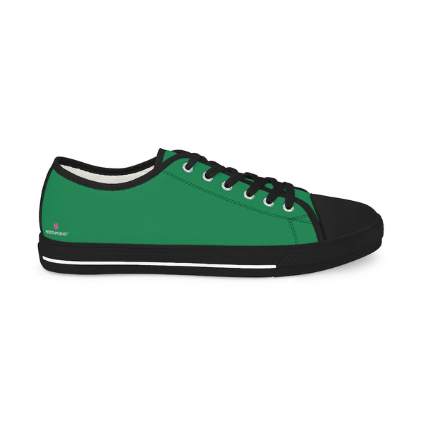 Dark Green Color Men's Sneakers, Solid Color Modern Minimalist Best Breathable Designer Men's Low Top Canvas Fashion Sneakers With Durable Rubber Outsoles and Shock-Absorbing Layer and Memory Foam Insoles (US Size: 5-14)