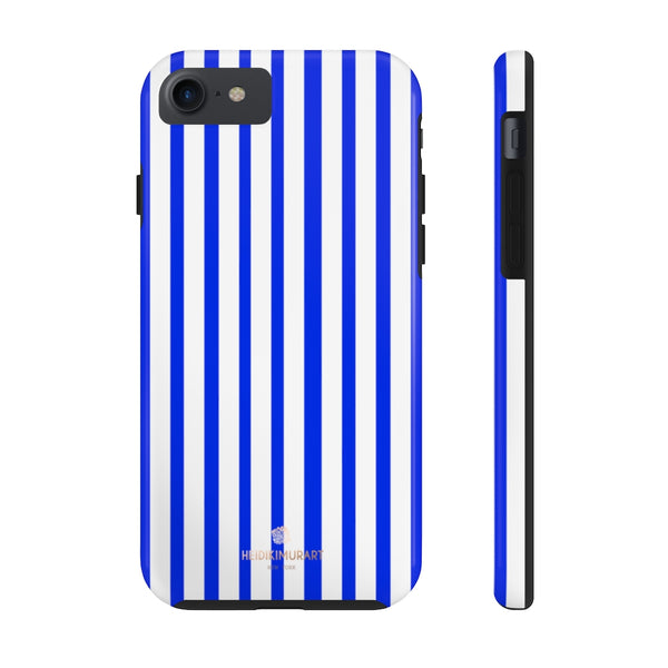 Blue Striped iPhone Case, Designer Case Mate Tough Samsung Galaxy Phone Cases-Phone Case-Printify-iPhone 7, iPhone 8 Tough-Heidi Kimura Art LLC